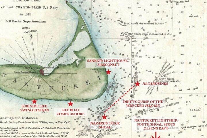Map Of Hazard Shipwreck